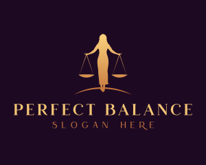 Woman Legal Justice Scale logo design