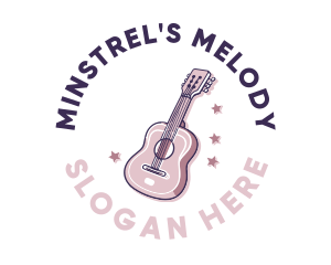 Pink Popstar Guitar logo design