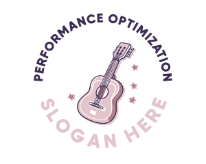 Pink Popstar Guitar logo design