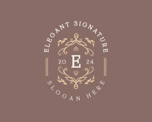 Elegant Floral Ornament Boutique logo design