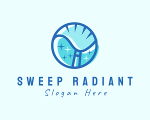 Sanitation Cleaning Broom logo design