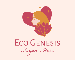 Flower Heart Lady  logo design