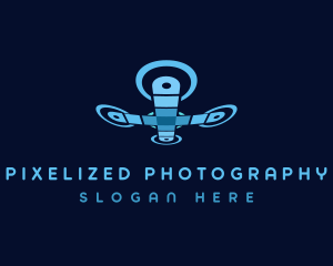 Quadcopter Drone Technology logo design