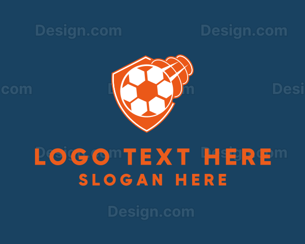 Fast Soccer Ball Badge Logo