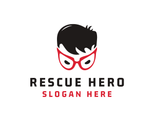 Superhero Boy Eyeglassess logo design