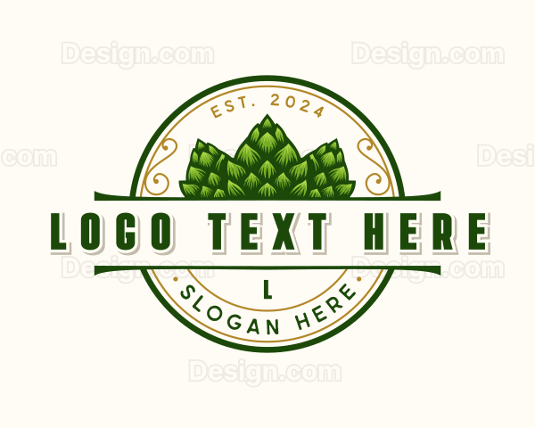 Hops Beer Microbrewery Logo