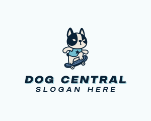 Skateboarding Puppy Dog logo design