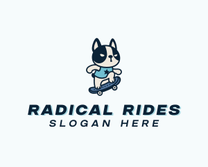 Skateboarding Puppy Dog logo design