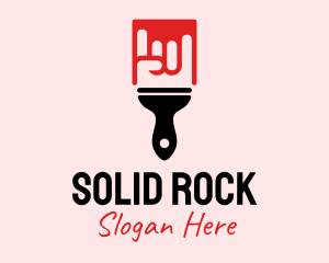 Rock & Roll Paint Brush logo design