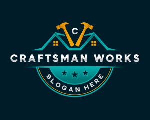 Carpentry Hammer Handyman logo design