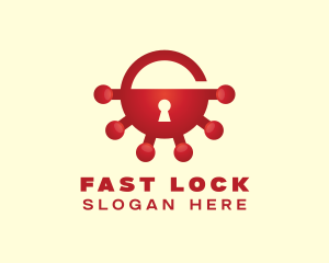 Virus Security Lock logo design