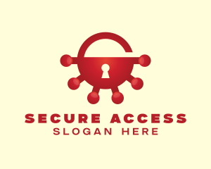 Virus Security Lock logo design