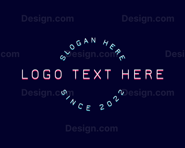 Round Neon Tech Logo