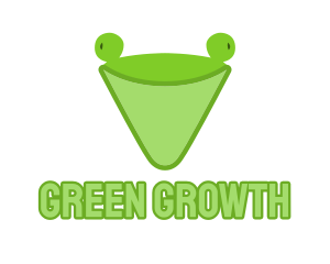 Abstract Green Frog Cone logo design