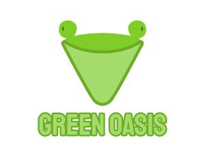 Abstract Green Frog Cone logo design