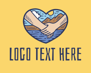 Couple Beach Vacation logo design