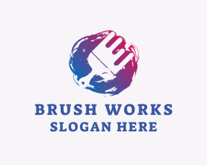 Renovation Paint Brush  logo design