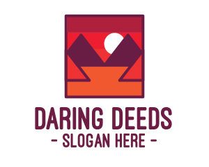 Red Desert Mountain logo design