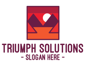 Red Desert Mountain logo design