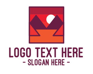Land - Red Desert Mountain logo design