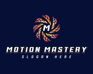 Cyber Motion Vortex logo design