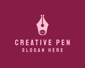 Pen Chat Bubble logo design