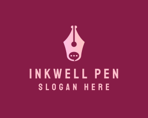 Pen Chat Bubble logo design