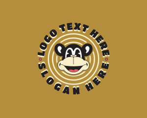 Cartoon Monkey Gamer logo