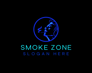 Adult Woman Smoking logo design