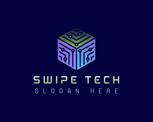 Tech Cube Circuit logo design