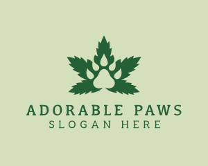 Paw Marijuana Hemp logo design