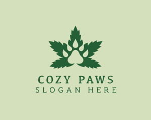 Paw Marijuana Hemp logo design