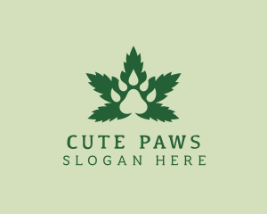 Paw Marijuana Hemp logo design