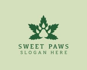 Paw Marijuana Hemp logo design