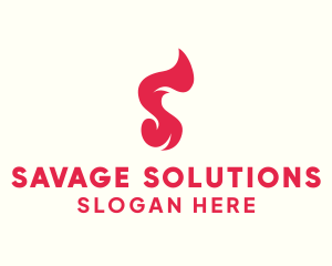 Red Flame Letter S logo design