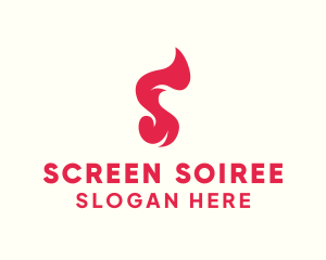 Red Flame Letter S logo design