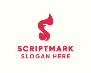 Red Flame Letter S logo design