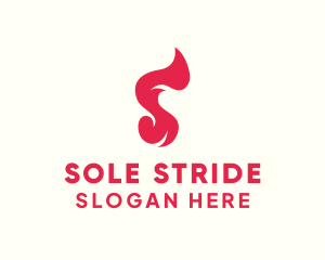 Red Flame Letter S logo design