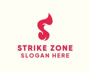 Red Flame Letter S logo design