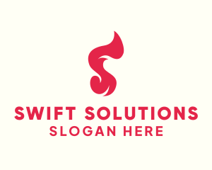 Red Flame Letter S logo design