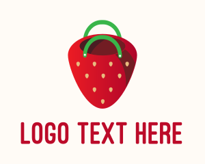 Cute Strawberry Bag  logo design