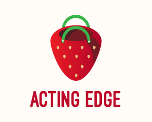 Cute Strawberry Bag  logo design