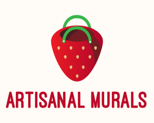 Cute Strawberry Bag  logo design