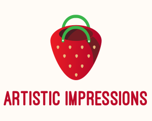 Cute Strawberry Bag  logo design