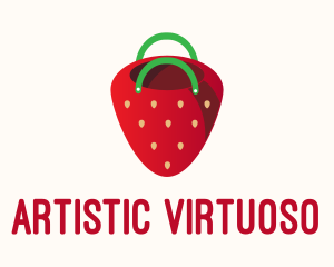 Cute Strawberry Bag  logo design