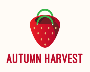 Cute Strawberry Bag  logo design