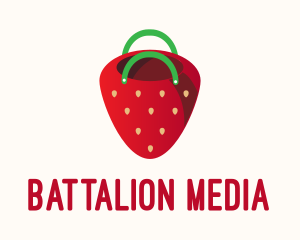 Cute Strawberry Bag  logo design