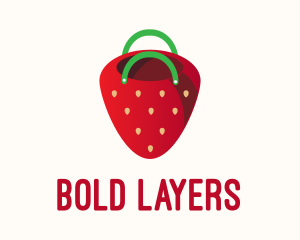 Cute Strawberry Bag  logo design