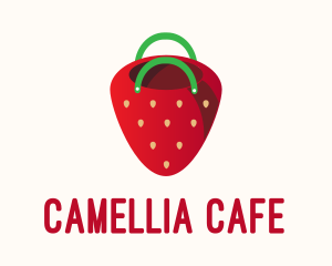 Cute Strawberry Bag  logo design