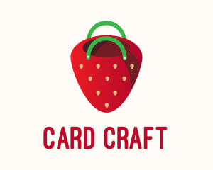 Cute Strawberry Bag  logo design